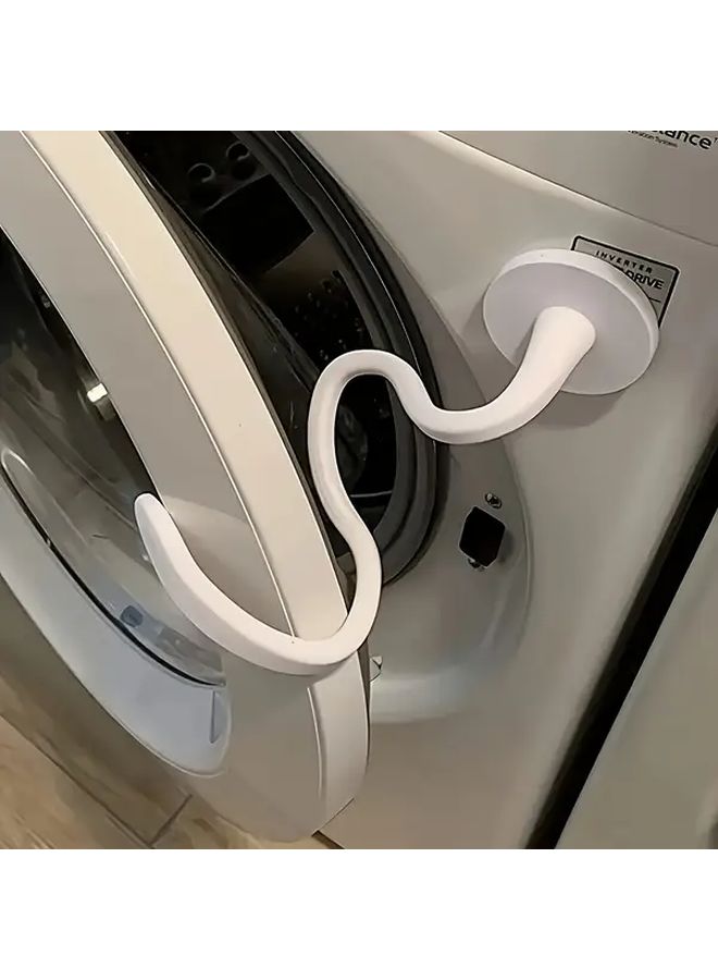 White Heavy Duty Washer Dryer Door Holder Stopper No Power Easy Installation - Image 5
