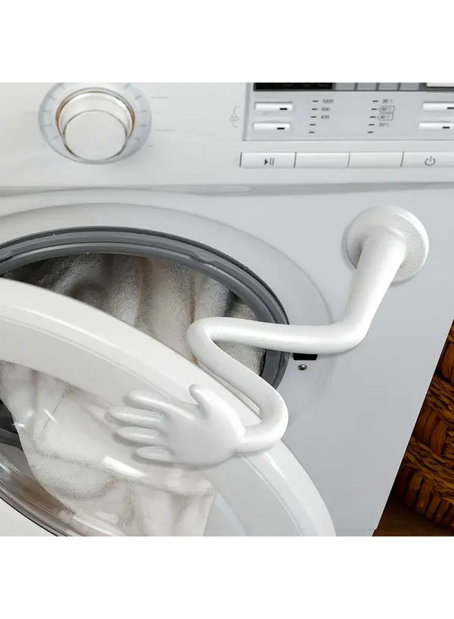 White Heavy Duty Washer Dryer Door Holder Stopper No Power Easy Installation - Image 1