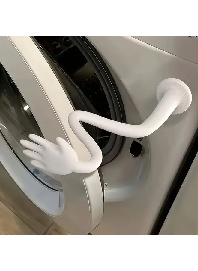 White Heavy Duty Washer Dryer Door Holder Stopper No Power Easy Installation - Image 2