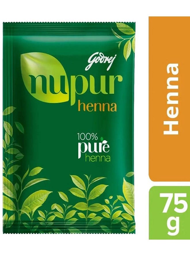 Godrej Nupur - Nupur Hair Colour Solution 100% Pure Henna Mehendi Natural Conditioning & Anti-Dandruff 75g - Image 1