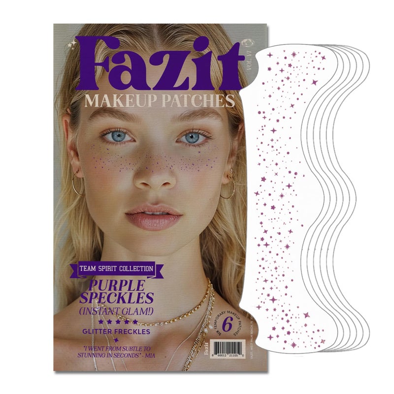 Fazit Makeup Patches  Face Makeup Patches  Beauty Face Makeup  Purple Speckles  Waterproof Purple Speckles  Temporary Face Purple Speckles For Women  6 count