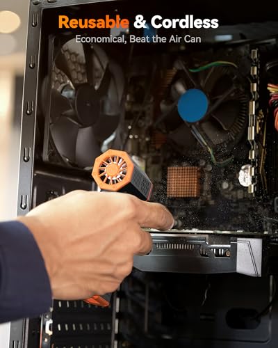 WOLFBOX MF50 Compressed Air Duster-110000RPM Super Power Electric Air Duster, 3-Gear Adjustable Mini Blower with Fast Charging, Dust Blower for Computer, Keyboard, House, Outdoor and Car - Image 3