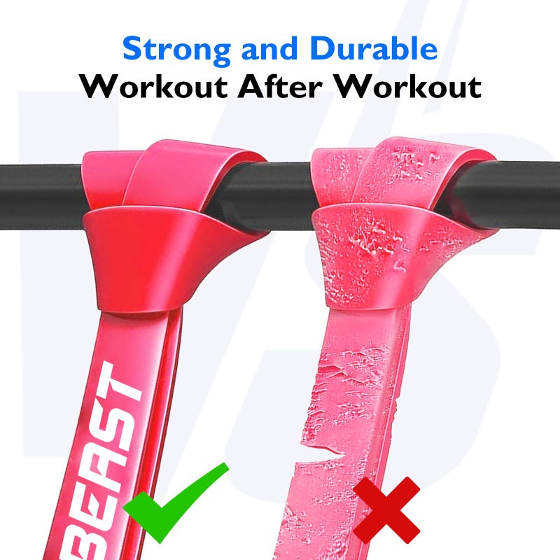 FitBeast Resistance Bands Set, 5 Different Levels, Pull Up Assist Bands for Strength Training, Powerlifting, Muscle Toning, Mobility Exercises, Full-Body Workout (Vibrant 5-125 lbs) - Image 5