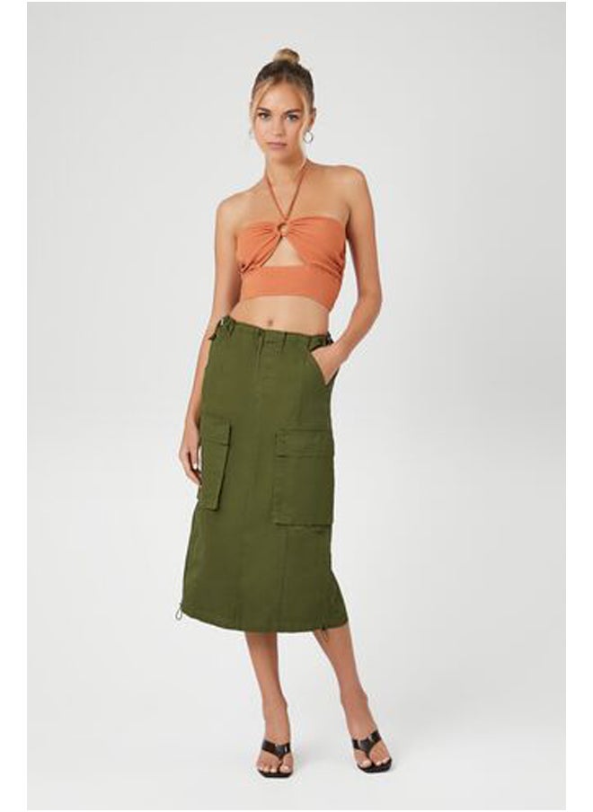 FOREVER 21 - Cutout O-Ring Halter Crop Top - Image 1