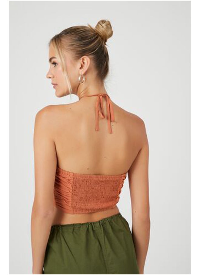 FOREVER 21 - Cutout O-Ring Halter Crop Top - Image 1