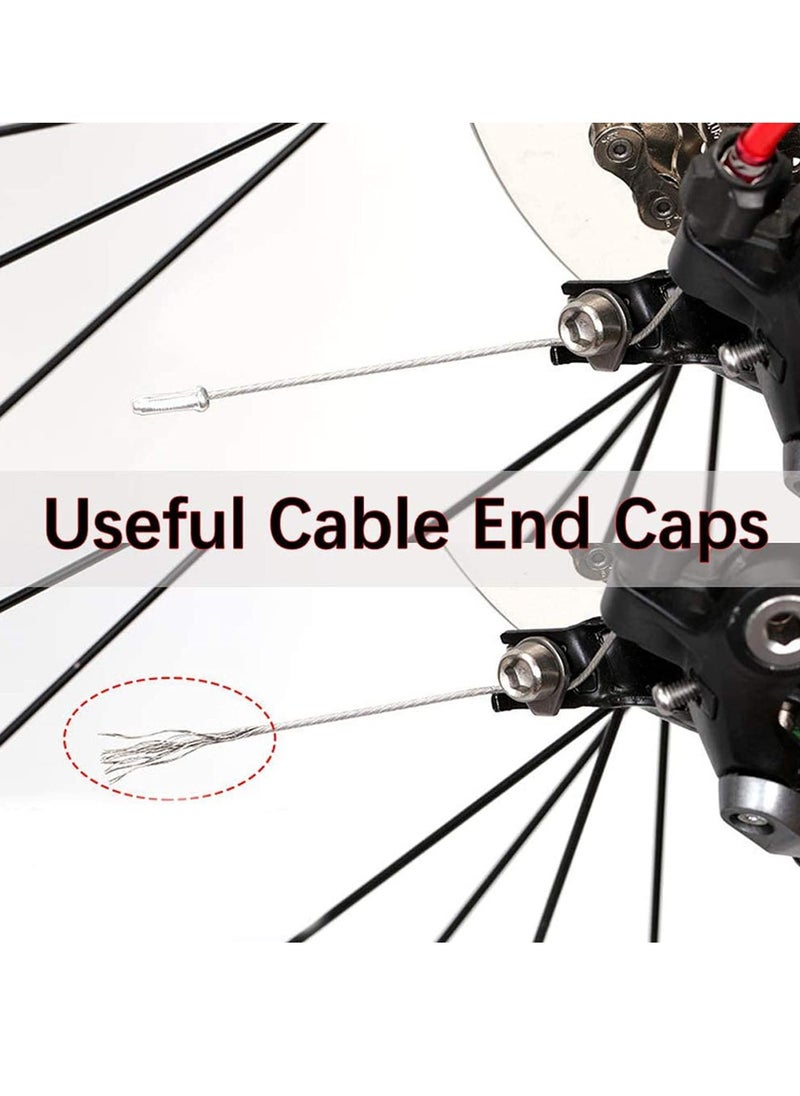 SYOSI Alloy Bike Brake Cable Cap End Tips Crimp for Road Mountain Bicycle, Pieces Caps Ends Wire Tips Crimps with Storage Box  - Image 2