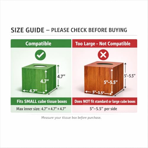 PEMAR Mother of Pearl Inlay Decorative Tissue Holder - Handcrafted Wooden Tissue Box Cover for Small Cube Tissue Boxes Only (Max Inner Size 4.7”) for Bathroom, Living Room & Office (Blue) - Image 3