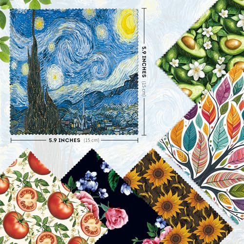 PG6 Pattern Printed Soft Microfiber Cleaning Cloths 12 Pieces for Eyeglasses (Pattern Randomly Sent), Camera Kens, Cell Phones, CD, DVD, Computers, Tablets, Laptops, Telescope, LCD Screens - Image 2