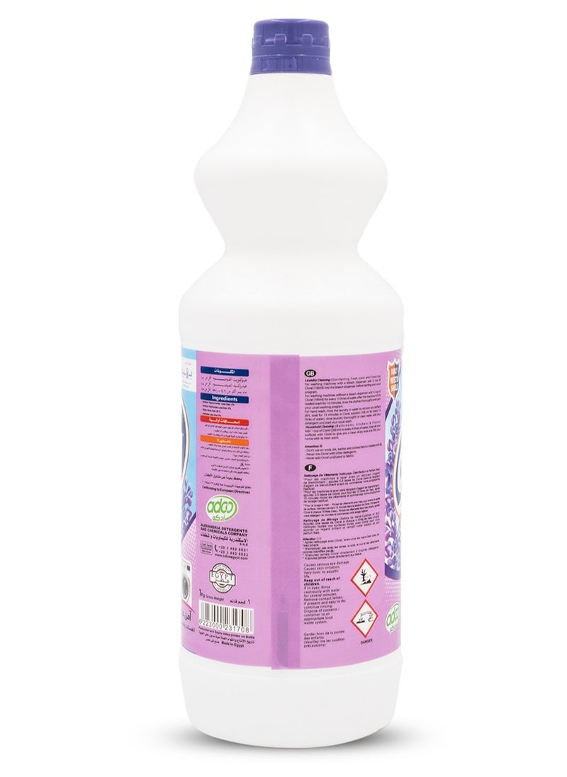 Clorel - Clorel Scented Bleach 2-in-1 Lavender | 1kg Multi-Purpose Bleach Liquid for Stain Removal, Fabric Whitening, Surface Disinfection & Household Cleaning | Kills 99.9% of Germs - Image 1