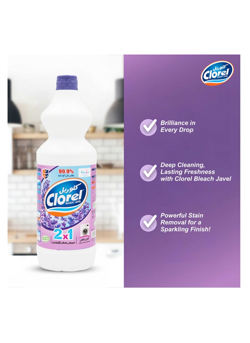 Clorel - Clorel Scented Bleach 2-in-1 Lavender | 1kg Multi-Purpose Bleach Liquid for Stain Removal, Fabric Whitening, Surface Disinfection & Household Cleaning | Kills 99.9% of Germs - Image 1