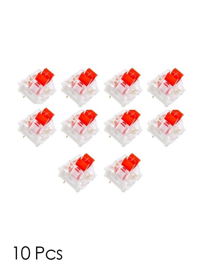 10 Pcs KeyBoard Switch Red Switches 3 Pin Key Switch - Cherry MX Equivalent DIY Replaceable Switches for Mechanical Keyboard 45gf Linear/RGB/Dustproof  - Image 1
