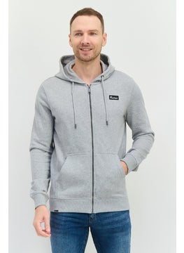 Men Hoodie Brand Logo Long Sleeves Sweatshirt, Grey