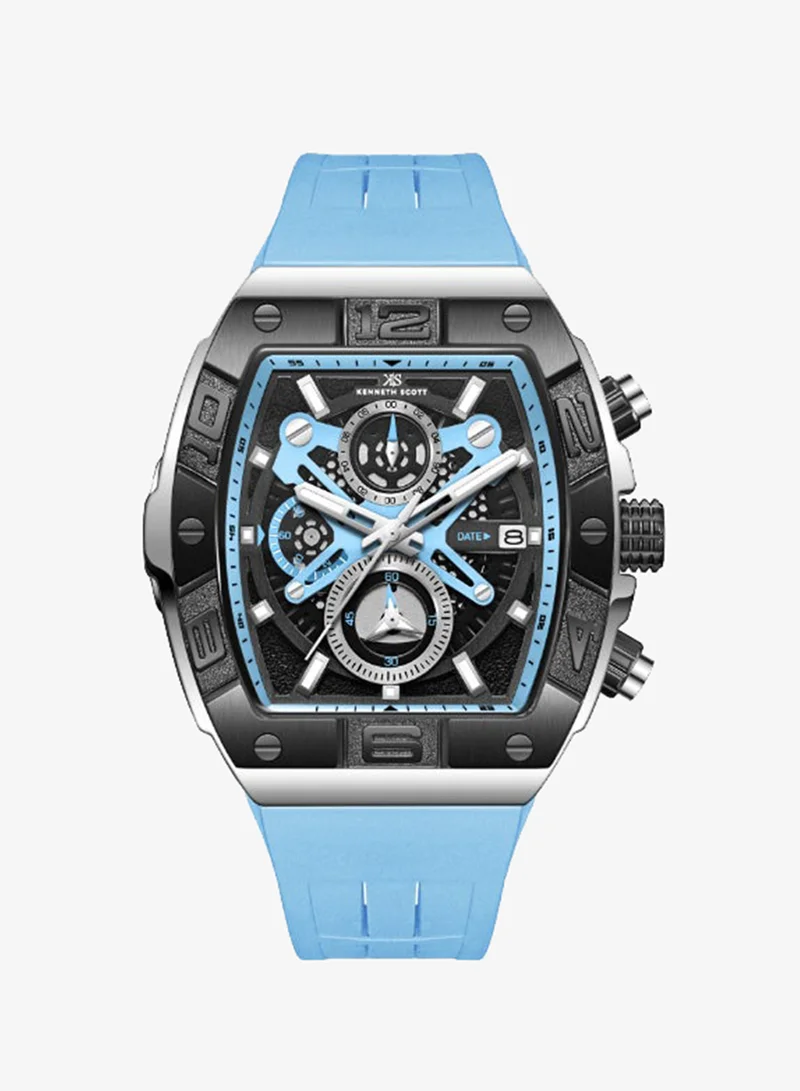 كينيث سكوت Men's Silicone Chronograph  Watch K26102-BSLB - 44 mm