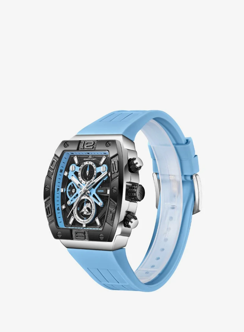 كينيث سكوت Men's Silicone Chronograph  Watch K26102-BSLB - 44 mm