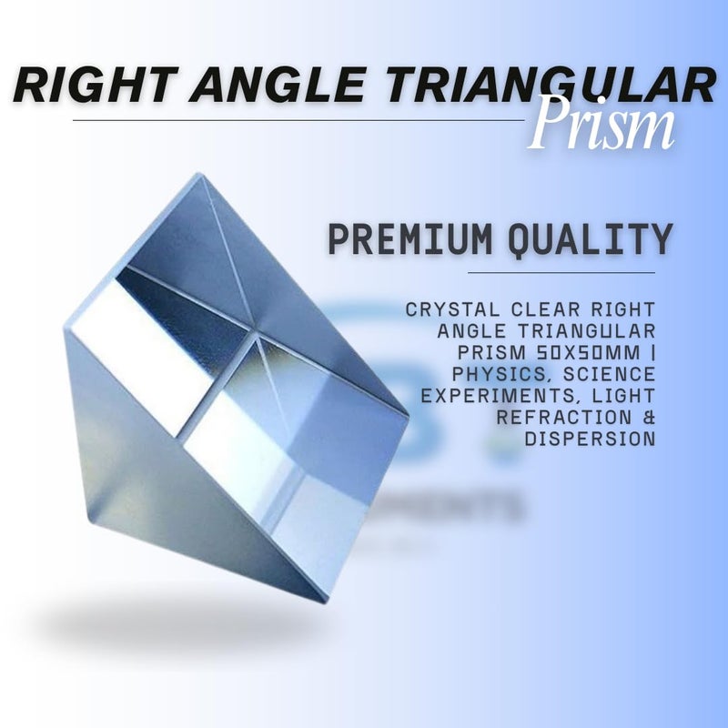 SBT INSTRUMENTS SBT Instrumetns Optical Glass Prism, Crystal Clear Right Angle Triangular Prism 50X50 MM for Light Refraction, Photography - Image 3