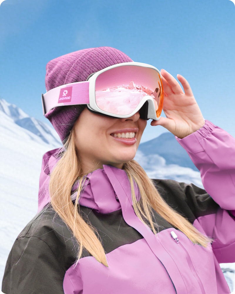 RIOROO Ski Goggles Snowboard Goggles for Men Women Adults Youth,Over Glasses OTG/100% UV Protection/Anti-fog/Wide Vision - Image 2