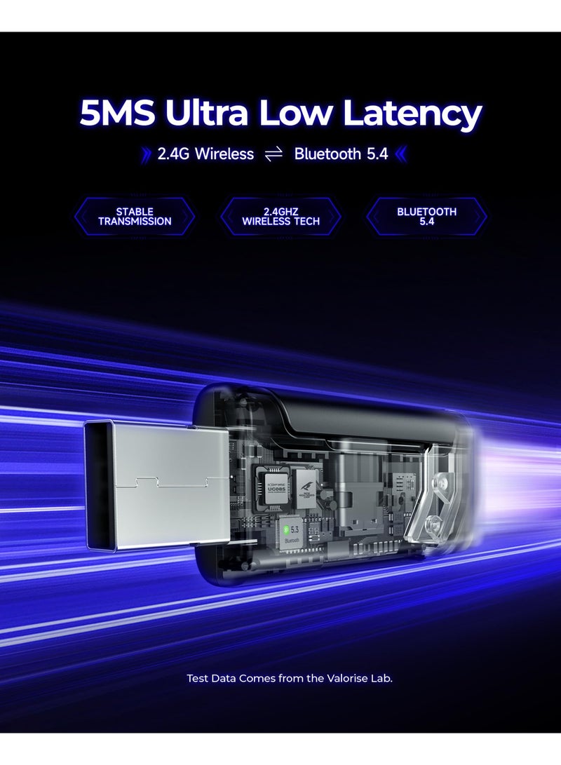 بيكن سماعة ألعاب لاسلكية 2.4G، صوت محيطي 7.1، سماعات ألعاب USB 2.4GHz مع ميكروفون إلغاء الضوضاء ENC، سماعة بلوتوث لجهاز الكمبيوتر PS5 PS4 ماك سويتش - Image 4