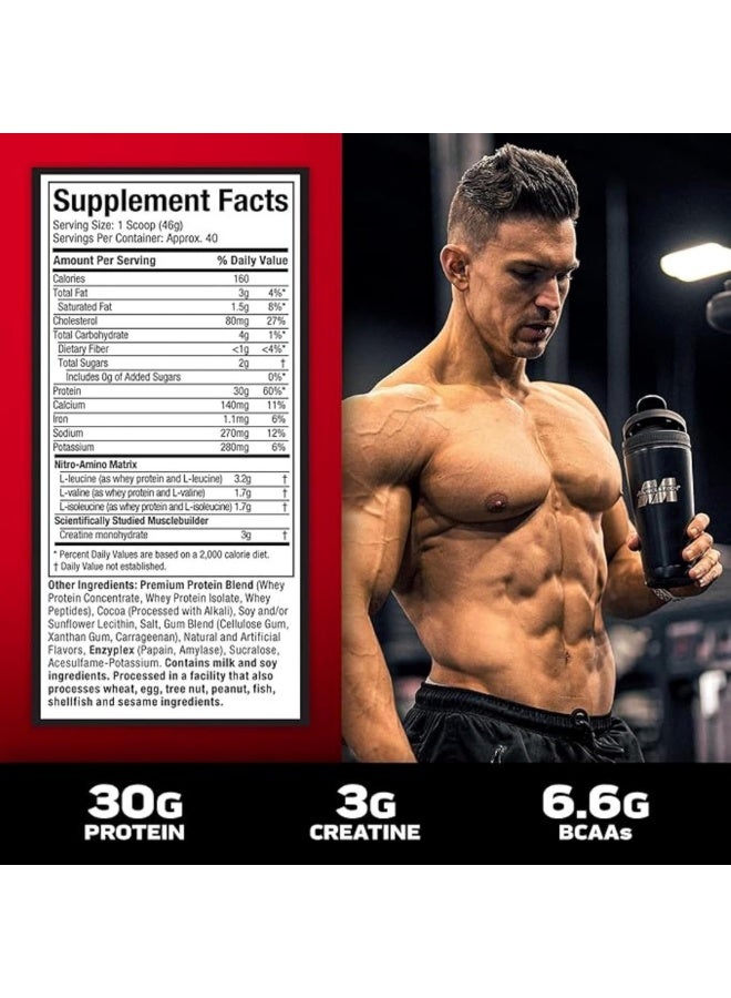 MuscleTech Nitro-Tech Whey Protein Powder, 30g Protein, 3g Creatine, 6.6g BCAAs, Clinically Studied Formula, Vanilla Cream, 1.81kg (4Lb) - Image 4