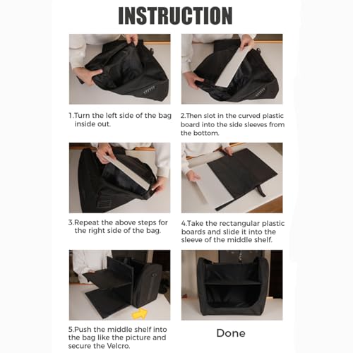 SCAVATA Large Hat Bag for Baseball Caps, Hat Organizer Bag for Traveling & Moving, Storing Snapback Cap, Portable Hat Carrier Holder Case for 20-24 Caps (Black) - Image 4