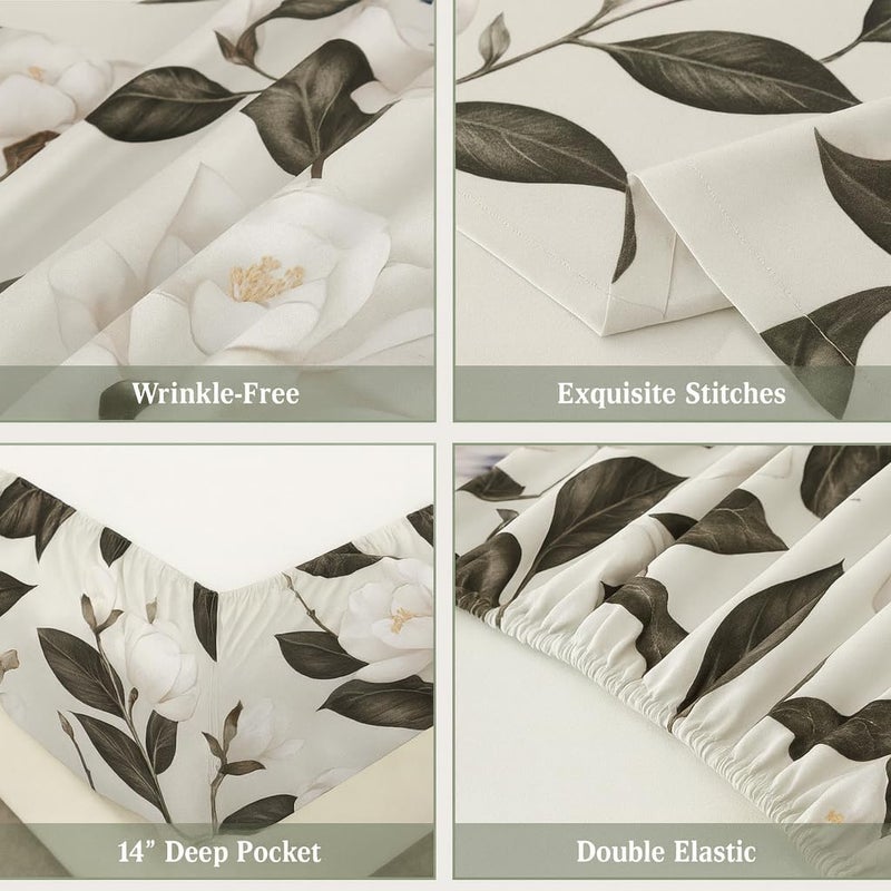 Amali  6 Pieces Bedsheet Set King Size (200 x 200+35cm) Polycotton Including 1 Duvet Cover 1 Fitted Sheet 2 Oxford & 2 Standard Pillowcases Durable & Long Lasting Quality - Image 3