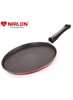 Nirlon Nirlon Aluminum Non Stick Flat Dosa Tawa with Bakelite Handle 24cm (3_mm_FT_10, Red_FT10)  - Image 1