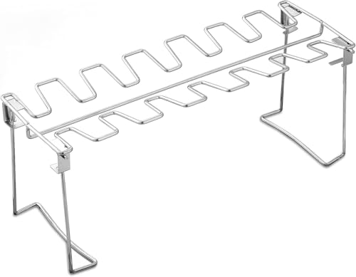 Chicken Leg And Wing Rack For Grill Smoker Oven  Easy To Use 14 Slots Chicken Leg Rack  High Grade Stainless Steel Chicken Wing Rack Chicken Drumstick Holder For Perfect Cook