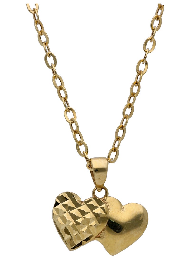 FK Jewellers Gold Twin Heart Shaped Pendant Set 18KT  - Image 1