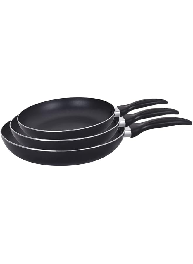 بارفيت طقم مقلاة ألومنيوم متينة غير لاصقة من 3 قطع باللون الأسود Hx 5003 3 B - Image 1