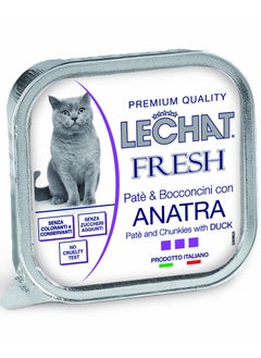 Monge Lechat Fresh by Monge | Cat Wet Food with Duck | Super Premium Complementary Wet Cat Food | Patè & Chunkies in Alutray - Pack of 32x100g  - Image 2