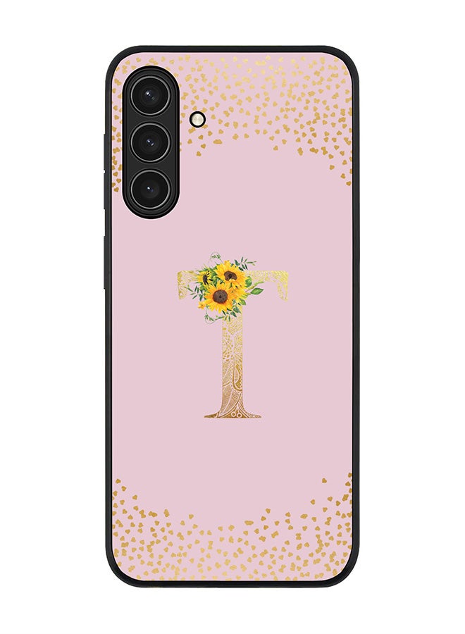 Stylizedd For Samsung Galaxy A17 / A17 4G Case,Slim fit Camera Protection, Shockproof Thin Phone cover  - Custom Floral Monogram - T  (Pink )