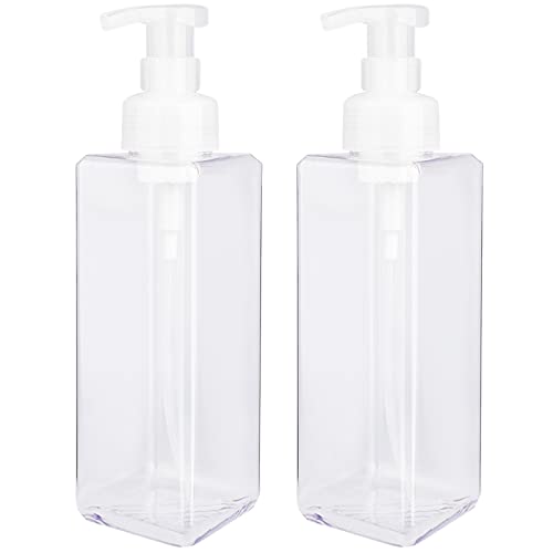 UUJOLY Foaming Soap Dispenser 1L 338oz Refillable Plastic Pump Bottle for Liquid Soap Shampoo Body Wash 2 Pcs Clear