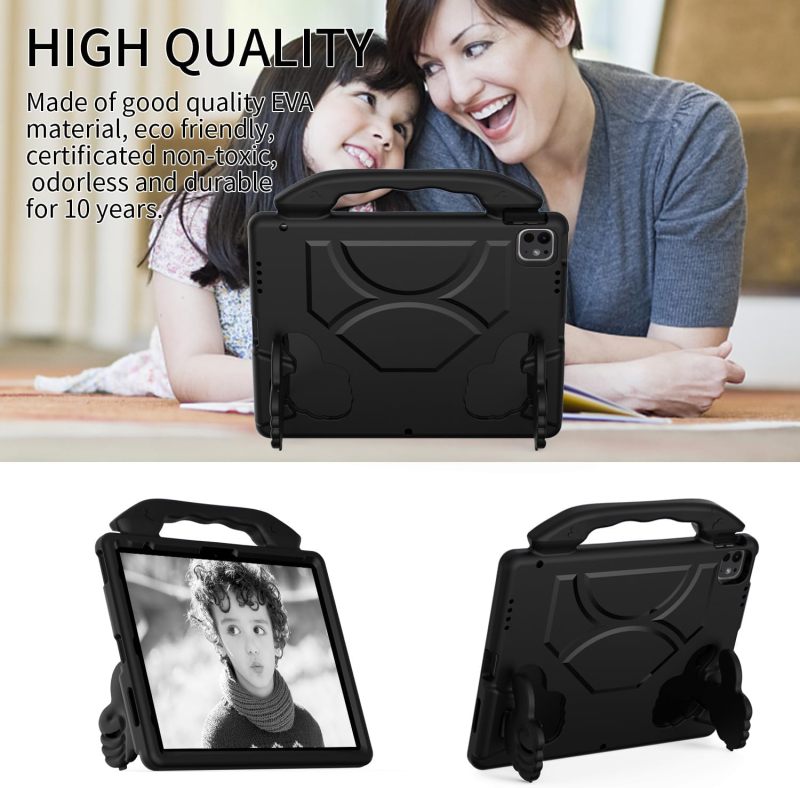 Kids Ipad Case 12.9-Inch 2021 2022 Ipad Pro Ultimate Drop-Proof Protection - Lightweight Built-In Handle Multi-Angle Stand for Kids Learning Play - Image 2