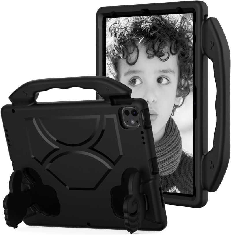 Kids Ipad Case 12.9-Inch 2021 2022 Ipad Pro Ultimate Drop-Proof Protection - Lightweight Built-In Handle Multi-Angle Stand for Kids Learning Play - Image 1
