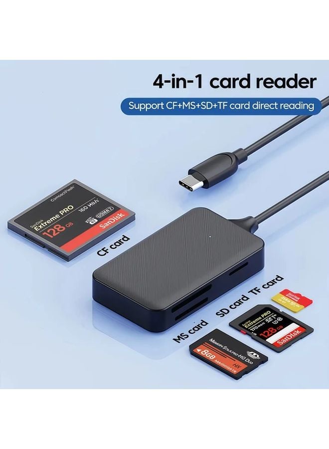 1 عبوة قارئ بطاقة ذاكرة USB-C 4 في 1 محول USB 3.0 بسرعة 5 جيجابت في الثانية لهاتف iPhone 15 وMacBook - Image 4
