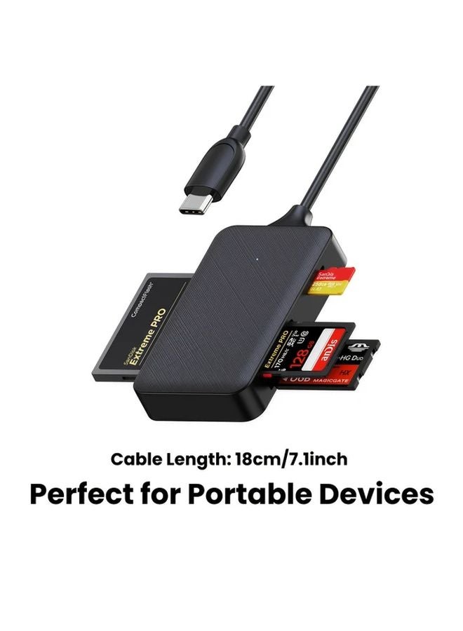 1 عبوة قارئ بطاقة ذاكرة USB-C 4 في 1 محول USB 3.0 بسرعة 5 جيجابت في الثانية لهاتف iPhone 15 وMacBook - Image 3