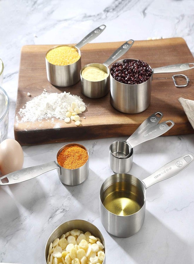 Lucksury Measuring Cups and Spoons Set of 24 Piece in 18/8 Stainless Steel, Heavy Duty 8 Measuring Cups, 10 Measuring Spoons, 1 Leveler & 5 Mini Measuring Spoons Ideal for Dry and Liquid Ingredients - Image 5