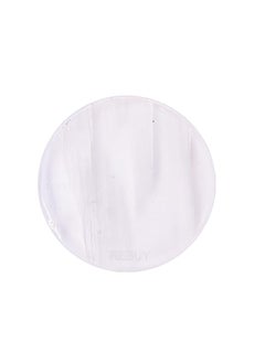REBUY REBUY Selenite Stone Round Plate 9cm | Natural Healing Crystal Cleansing | Re-Energy Work, Meditation Charge Crystal Gemstone for Home & Office | White  - Image 1