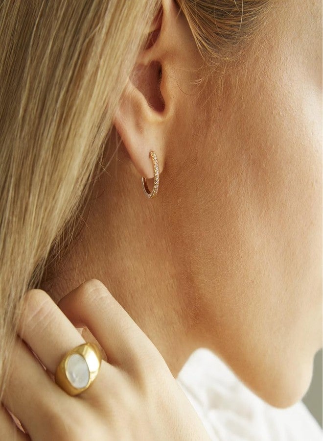 MIDEEO Gold/Sliver Chunky Hoop Earrings Set for Women, 14K Gold Plated Twisted Huggie Hoop Earring Hypoallergenic Thick Open Lightweight Chunky Hoop Earrings Jewelry for Gifts, 15mm, Brass, No - Image 4