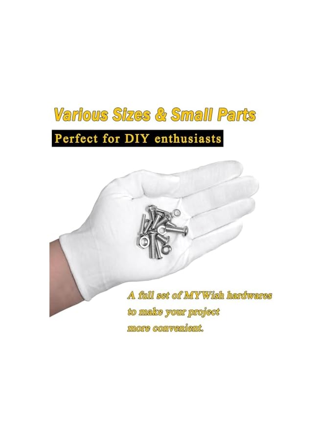 promass 880 Pcs Screws Bolts and Nuts Assortment Kit, Metric Machine Screws and Nuts and Bolts and Flat Washers, M3/M4/M5/M6 Phillips Slotted Pan Head Hex Bolts and Nuts Sets, with 4 Wrenches - Image 3