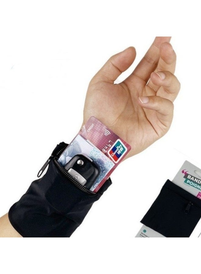 Generic Outdoor Sports Wrist Bag Arm Strap Sleeve Cycling Mobile Phone Bag Fitness Arm Bag Wallet Wrist Bag Ring Running Storage-Color:With Cardboard Packaging  - Image 2