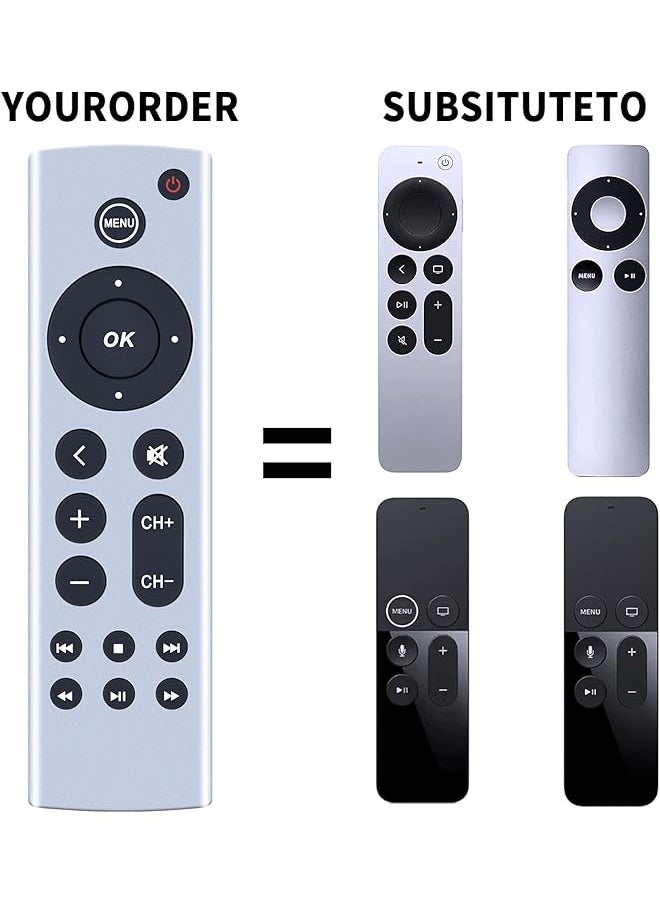 erorex - Universal Replacement Remotefor Tv 4K Tv Box Gen 1 2 3 4 Tv Hd A1469 A1378 A1218 A2843 A2737 A2169 A1842 A1625 A1427 With Voice Control Button No Voice And Siri Function） - Image 1