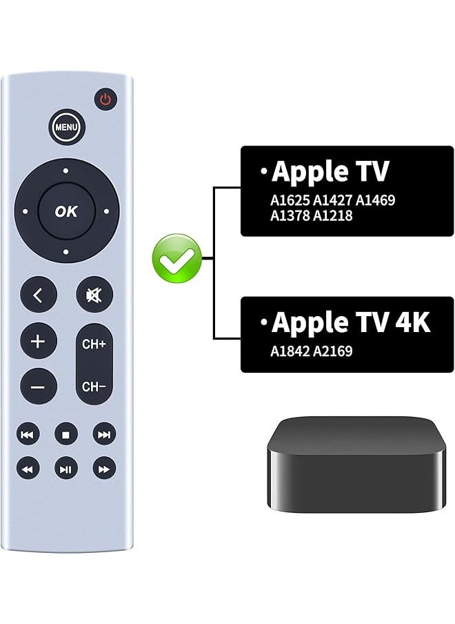 erorex - Universal Replacement Remotefor Tv 4K Tv Box Gen 1 2 3 4 Tv Hd A1469 A1378 A1218 A2843 A2737 A2169 A1842 A1625 A1427 With Voice Control Button No Voice And Siri Function） - Image 1