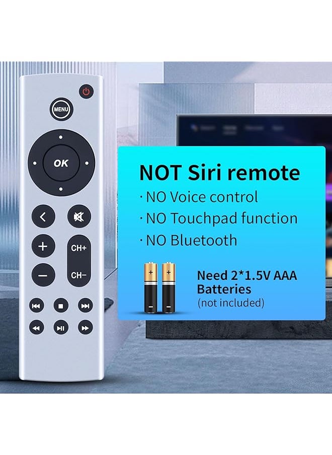 erorex - Universal Replacement Remotefor Tv 4K Tv Box Gen 1 2 3 4 Tv Hd A1469 A1378 A1218 A2843 A2737 A2169 A1842 A1625 A1427 With Voice Control Button No Voice And Siri Function） - Image 1