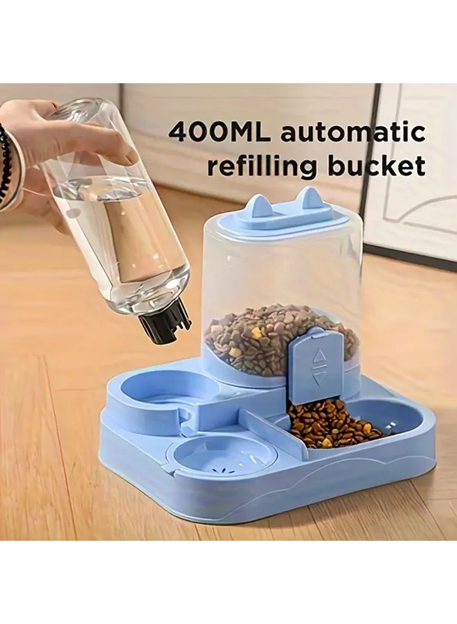 Yellow Automatic Cat Feeder And Water Dispenser Combo Smart Timer Gravity Fed System Large Capacity Food Water Dispensers For Multi Cat Households Easy Clean Pet Feeding Station - Image 5