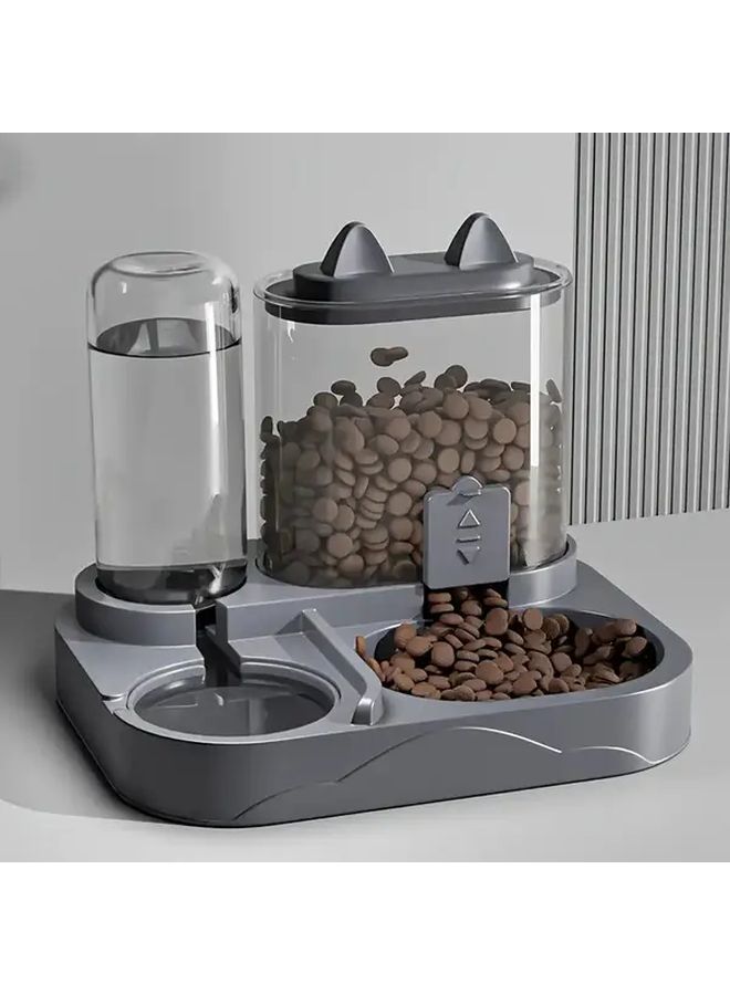 Yellow Automatic Cat Feeder And Water Dispenser Combo Smart Timer Gravity Fed System Large Capacity Food Water Dispensers For Multi Cat Households Easy Clean Pet Feeding Station - Image 1