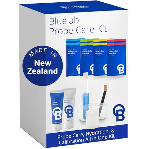 bluelab CAREKITPHCON Probe Care Kit for pH and Conductivity TDSPPM Probes and Pens with 4 Solutions and Cleaners Cleaning Kit Tool for Hydroponic system and Indoor Plant Grow - Image 1
