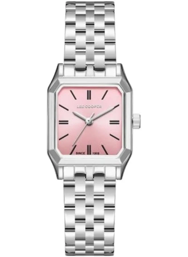 لي كوبر LEE COOPER Women's VJ21C1 Movement Watch, Analog Display and Metal Strap - LC08120.380, Pink