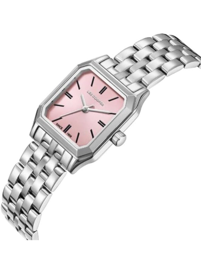 Lee Cooper LEE COOPER Women's VJ21C1 Movement Watch, Analog Display and Metal Strap - LC08120.380, Pink - Image 4