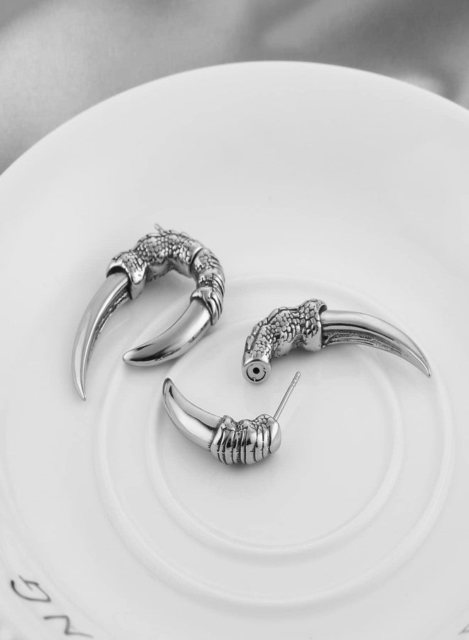 HZMAN Stainless Steel Dragon Claw Stud Earrings for Men Women Gothic Punk Piercing Sharp Claw Earring Jewelry Gift (Large) - Image 5