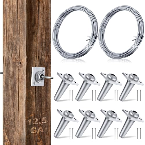 Chumia 8 Pcs Anchor Wire Vise Anchor Vise with Screws Grape Trellis 2 Rolls Galvanized Wire Stainless Steel Wire Braces Wire for Tightening 125 Gauge Wire to Build Trellises Vineyards Fences and Arbors - Image 1